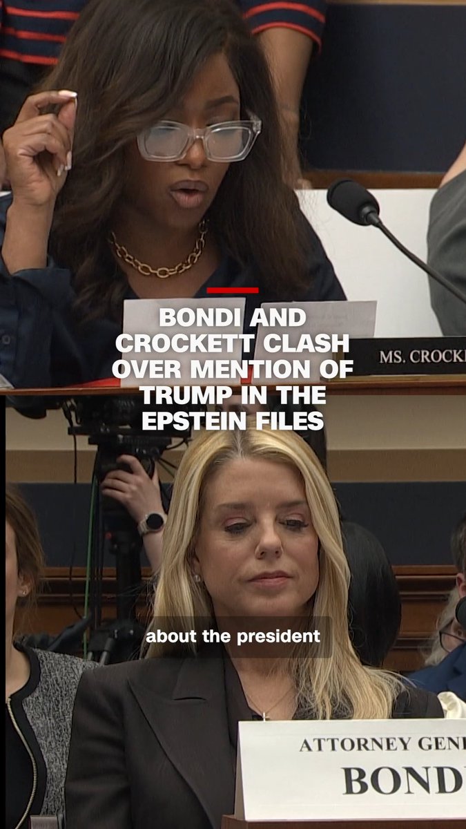 Democratic Congresswoman Jasmine Crockett from Texas clashed with US Attorney General Pam Bondi over the multiple mentions of President Donald Trump's name in the Epstein files. Read more: