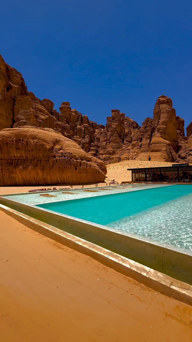 Pool vibes in AlUla, Saudiu Arabia 🎥nouxri I IG