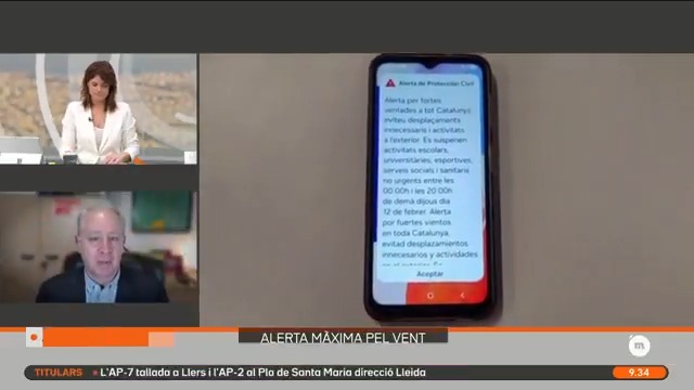 "Ahir no van rebre l'ES-Alert 1 de cada 5 mòbils del país." Albert Cuesta, periodista especialitzat en tecnologia, explica per què alguns telèfons no van rebre l'alerta de Protecció Civil pel temporal de vent #Matins3Cat