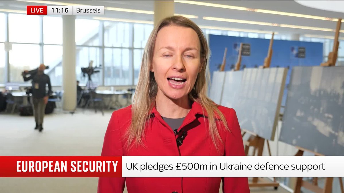 The UK has pledged £550m in defence support for Ukraine. Sky's Security and Defence Editor Deborah Haynes has the latest updates on this story from Brussels. Read more: 📺 Sky 501, Virgin 602, Freeview 233 and YouTube