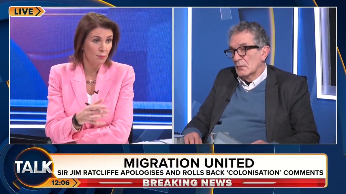 🚨"Our economic model is based on mass migration and cheap labour. I call it the Deliveroo economy." Labour peer Lord Glasman reacts to Sir Jim Ratcliffe's comments about tackling Britain's dependency on immigration and a "weak economy". Julia Hartley-Brewer