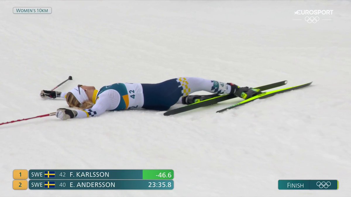 "Det är en tid som ingen kan matcha!" 🎙 Frida Karlsson åker i mål som etta, 46 sekunder före Ebba Andersson på andraplats 👀🤩 📲 Streama hela OS i Milano Cortina 2026 på HBO Max och se det bästa på Eurosport 1.