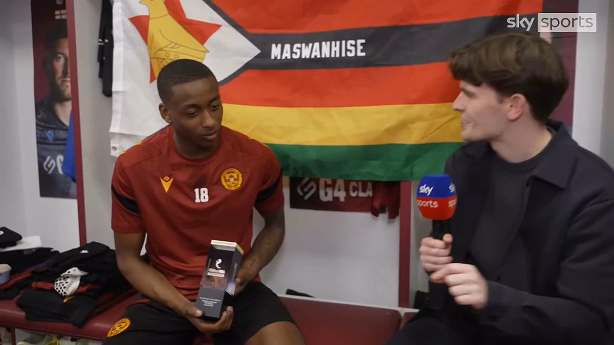 🤩 "Delighted" to win POTM prize 🏆 "Watch out for us" in the title race 🗣️ "I want to play European football. This club is on the way to completing that." Tawanda Maswanhise on being January's Premiership Player of the Month, his Motherwell future, the title race & more⤵️