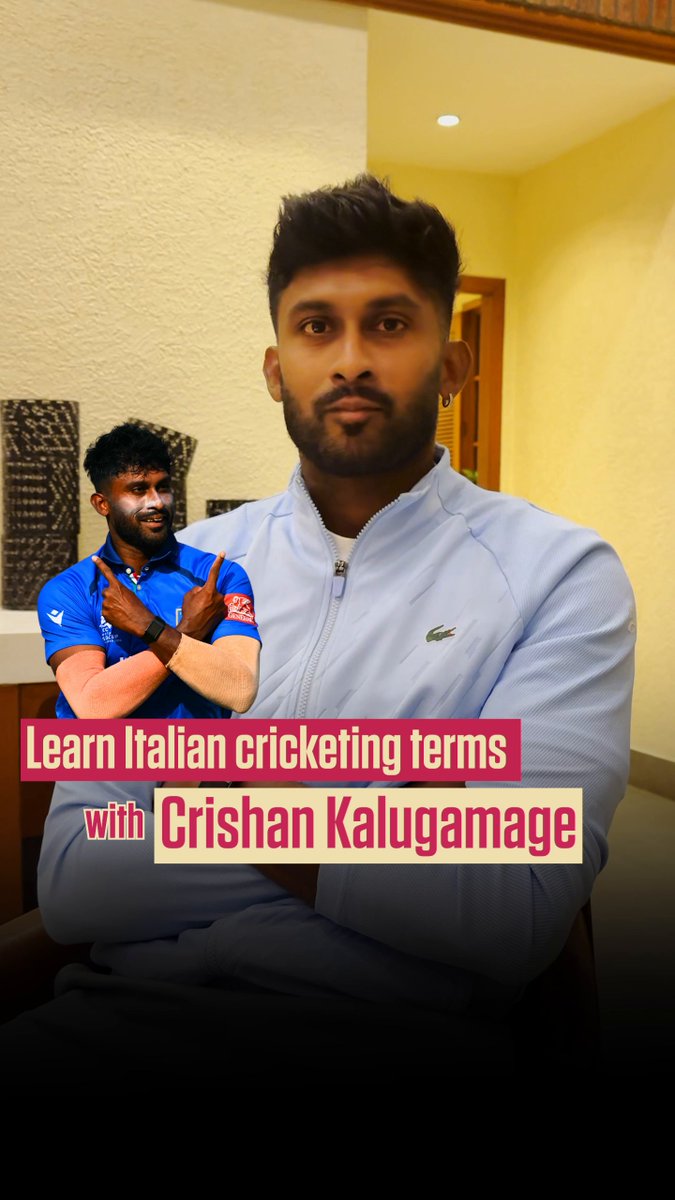 Cricket terms, but make it Italian ft. today's Player of the Match, Crishan Kalugamage 🤌🇮🇹