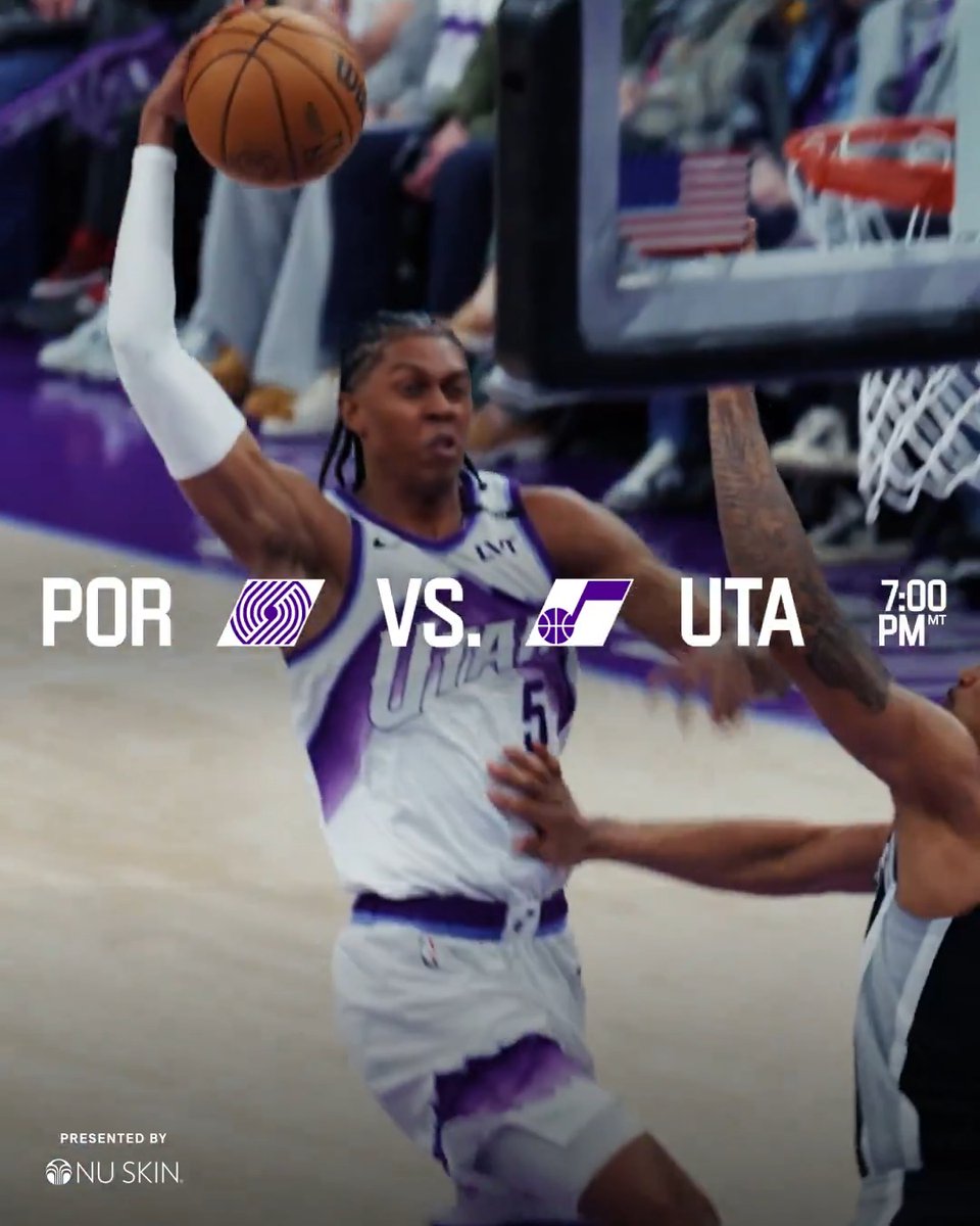 last game before the break! 🫡 ⏰ 7:00PM MT 📺 JAZZ+ | KJZZ 📻 97.5 The KSL Sports Zone 📍 Delta Center 🎟️ #TakeNote