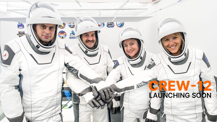 Crew-12 will launch to the International Space Station no earlier than Feb. 13. Liftoff is scheduled for 5:15 a.m. EST (1015 UTC), and coverage begins here at 3:15am ET (0815 UTC).