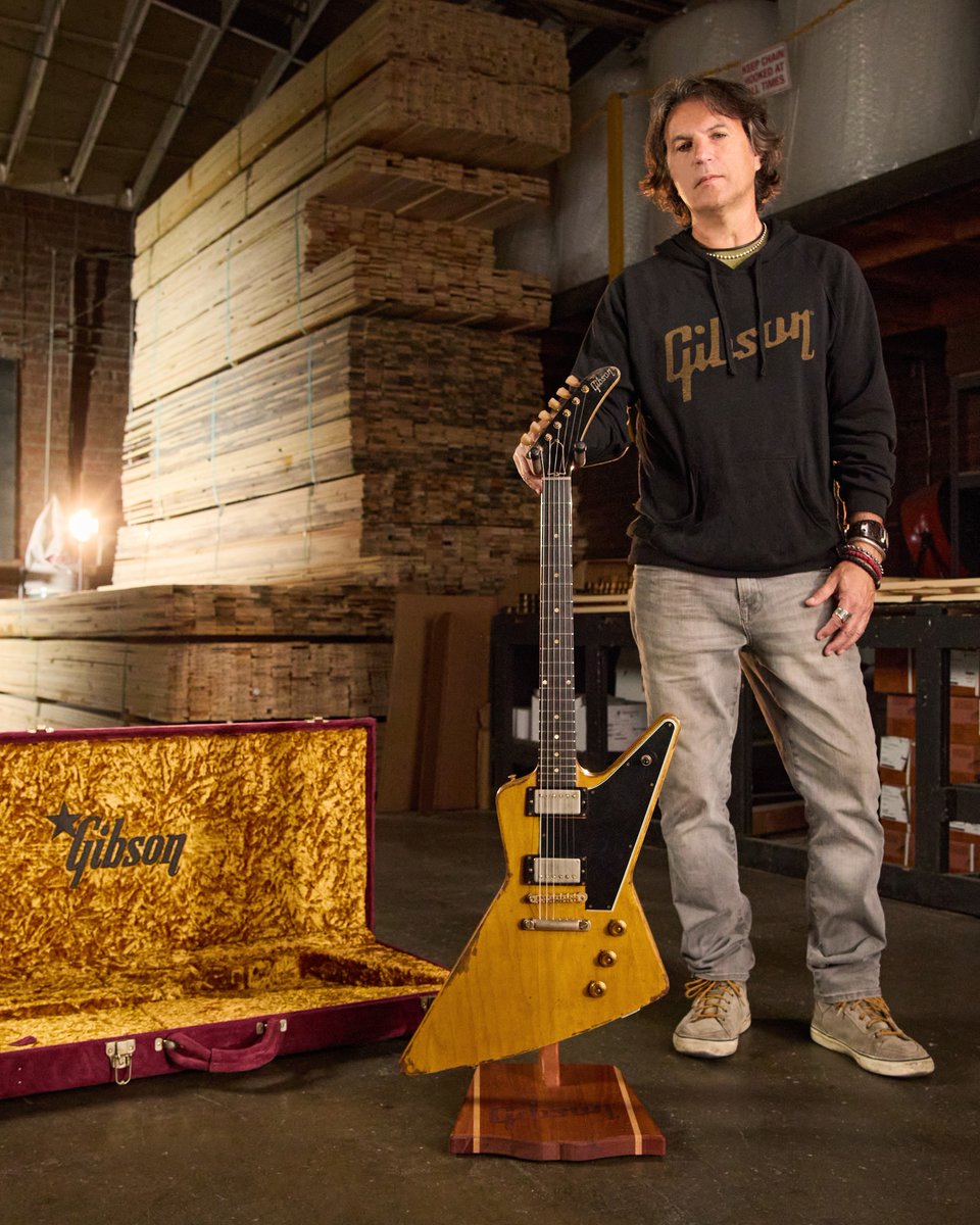 We are excited to announce a brand-new offering in the Master Artisan Collection from iconoclastic luthier Leo Scala! Introducing the ’58 Addiction Collection. A heavily aged vintage 1958 Explorer nicknamed “Big Ed” was one of the inspirations behind this latest batch of Master Artisan guitars from Leo Scala. After building customized Explorers for Slash and Jason Momoa, Leo turned his attention to building 10 similar, but individually unique Explorers. Building and creating are Leo’s addictions; crafting and delivering cool, bespoke guitars to folks who are addicted to playing and collecting cool guitars. Learn more here: #Gibson #GibsonCustom #LeoScala