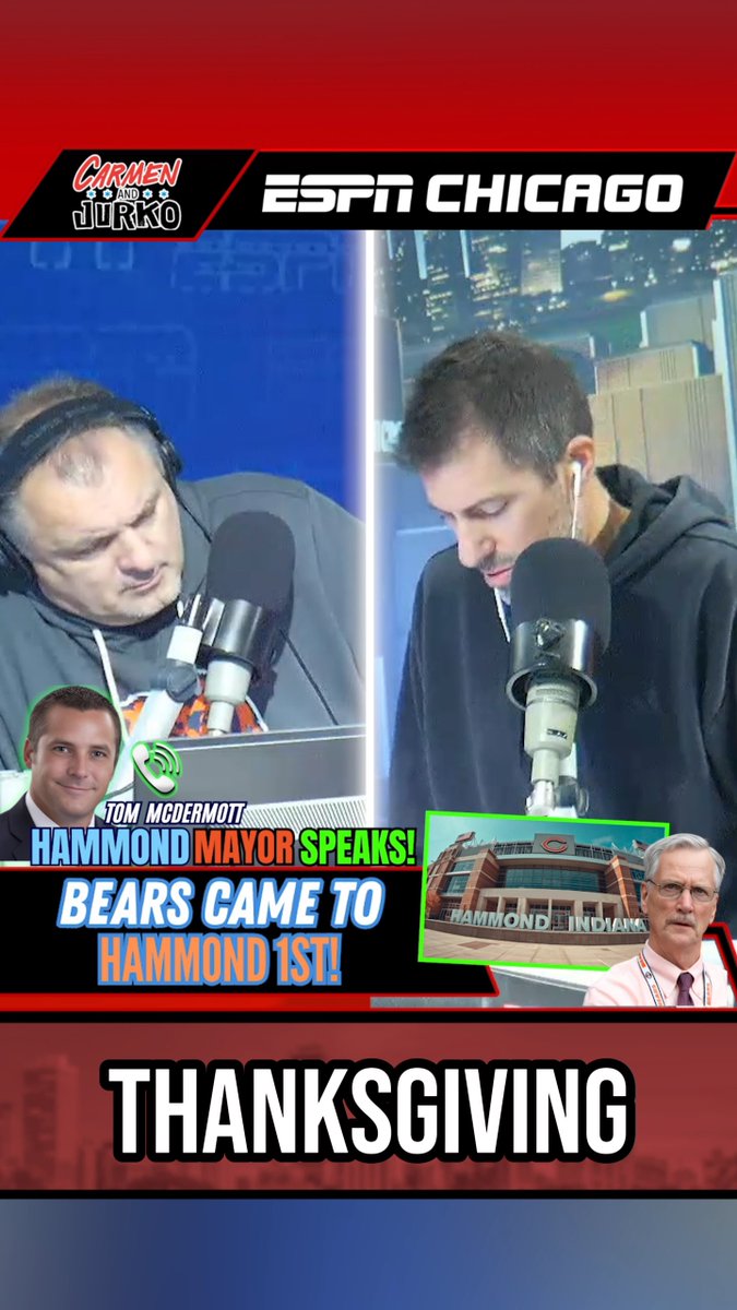 BREAKING: Hammond, Indiana Mayor Thomas M. McDermott Jr. says the Chicago Bears approached Hammond FIRST! Carmen DeFalco x Jurko #BearsStadium #StadiumTalk #HammondIndiana #IndianaSports #ChicagoSports #NFLStadium