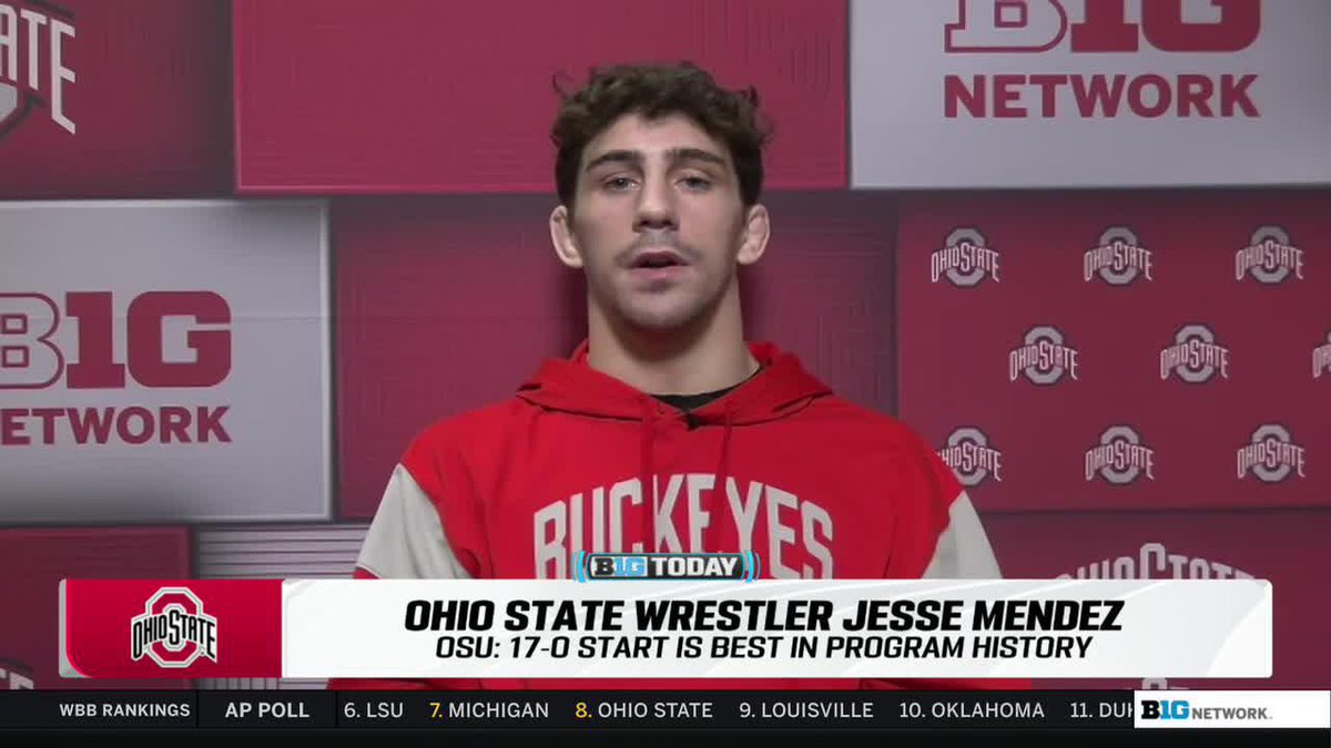 โIt doesnโt matter what singlet they have on, what the records sayโweโve put the work in.โ Jesse Mendez on No. 2 Ohio State Wrestlingโ B1G Friday night showdown at No. 1 Penn State ๐ #B1GToday