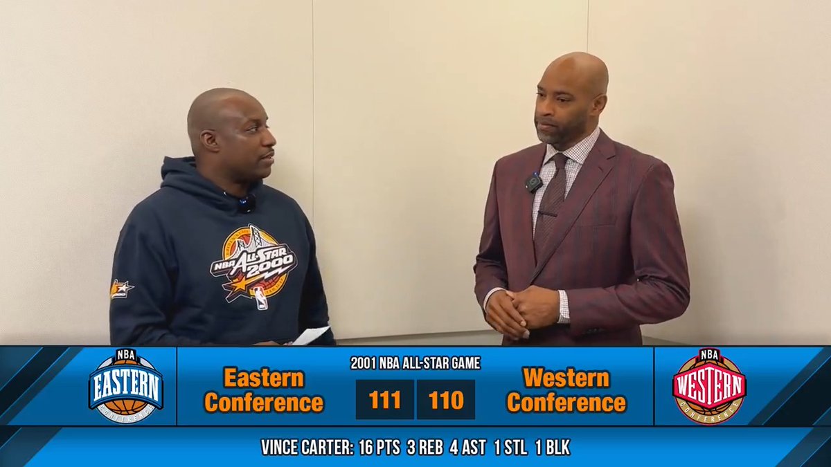 The #NBAAllStar Game on NBA on NBC and Peacock is coming up on Sunday! Come along as Vince Carter takes Marvin Prince back in time to arguably the most exciting edition ever: the 2001 NBA All-Star Game.