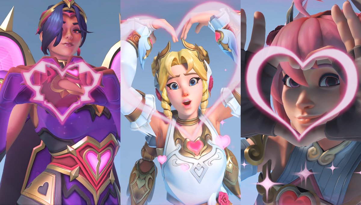 New #Overwatch Valentine's Day Highlight Intros 💖 Featuring Domina, Juno, Kiriko, and Soldier: 76. 🎥 Video Credit: Naeri X 나에리