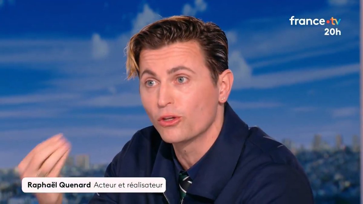 ⭐️🎬 "Il faut rêver grand car, comme l'a dit Nietzsche, on ne connait pas de meilleurs buts dans la vie que de mourir en tentant le grand et l'impossible" Raphaël Quenard en grande forme dans le #JT20h pour son film "Le rêve américain".
