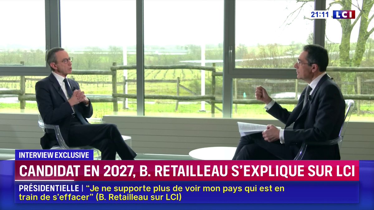🔴 Candidat en 2027, Bruno Retailleau s’exprime sur LCI 🗣️ "Marine Le Pen est socialiste sur le plan économique. Le RN n’est pas un parti sérieux, il flotte sur la vague populaire" : Bruno Retailleau ▶️ Darius Rochebin