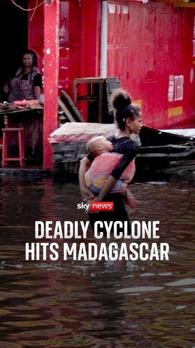 Dozens of people have been killed and thousands displaced after a cyclone hit Madagascar with gusts of up to 167mph. 🔗Read the full story: