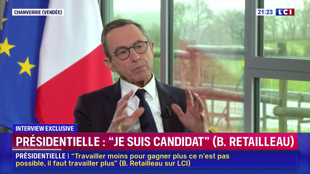 🔴🗣️ "Oui, il faudra tronçonner ! Dès mon arrivée à l’Élysée, je relancerai la réforme des retraites… et je réduirai le nombre de fonctionnaires, aux alentours de 250 000", déclare Bruno Retailleau ▶️ Darius Rochebin