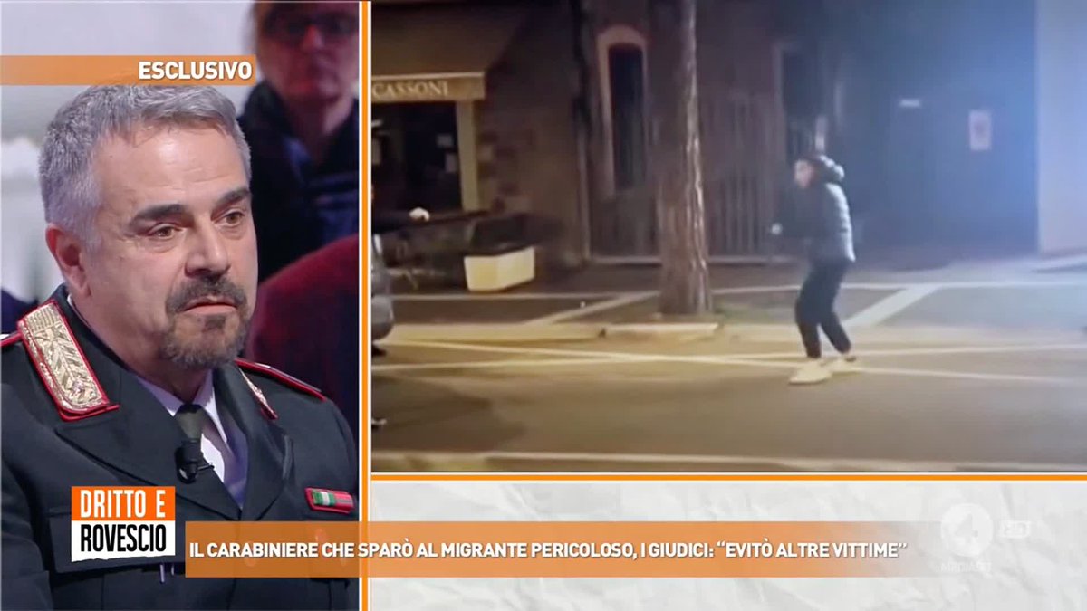 ESCLUSIVO - Luciano Masini, il comandante dei Carabinieri che uccise un immigrato violento la notte di Capodanno a #Rimini, racconta a #drittoerovescio quei drammatici istanti.