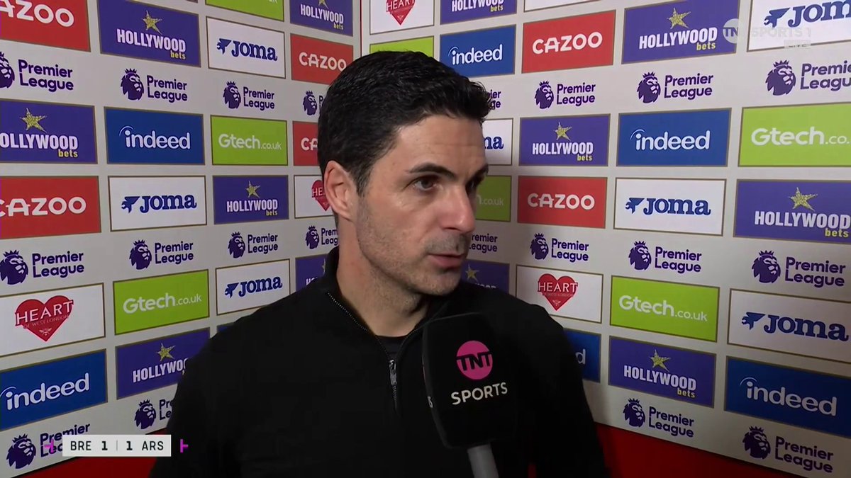 "We had a massive chance with Gabriel Martinelli… but it wasn’t meant to be" ❌ Mikel Arteta reacts to Arsenal's draw with Brentford 🔴 🎙 Becky Ives | 📺 TNT Sports & discovery+ UK