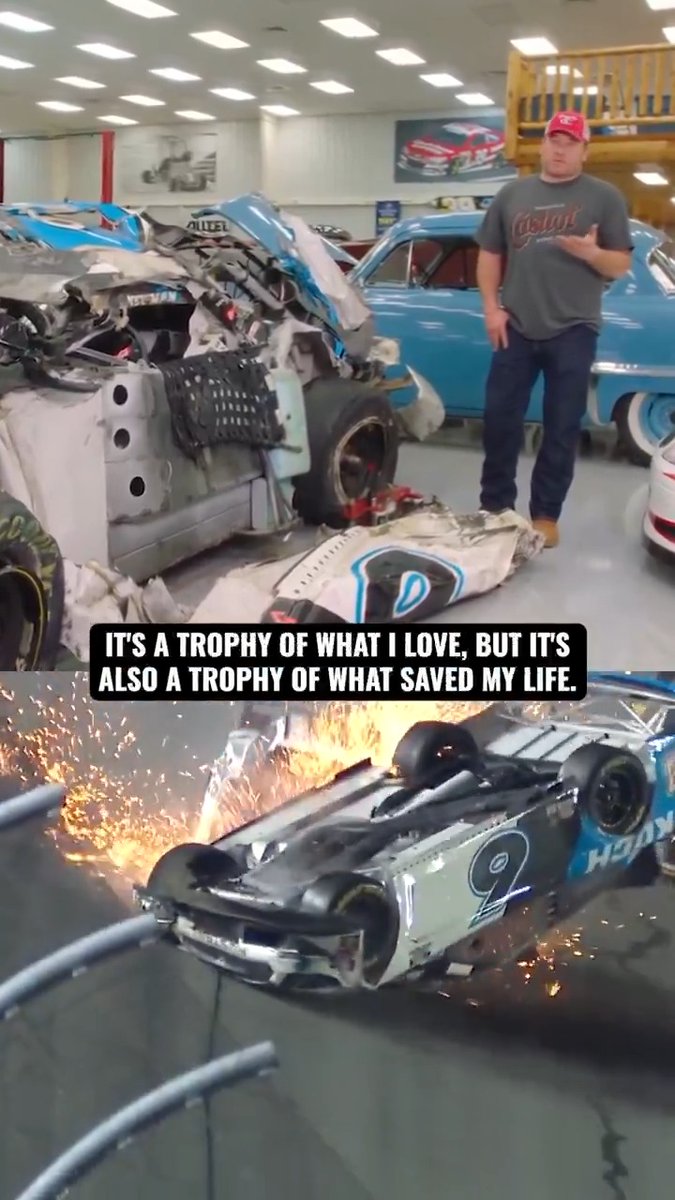 Ryan Newman keeps his wrecked car from the 2020 Daytona 500 as a trophy of his passion for racing, and the engineering that saved his life.