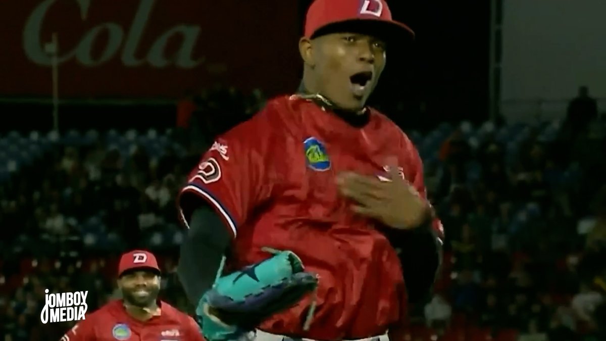 Pitcher leaps into the air after every strikeout