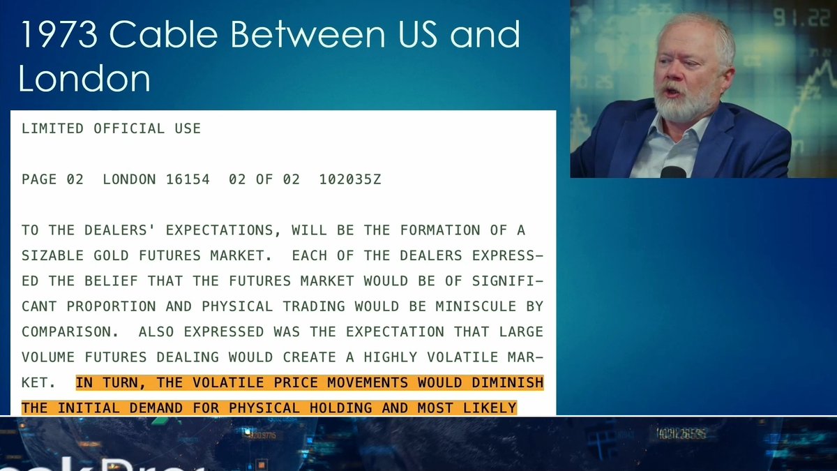 Here is, spelled right out: In 1973, they created a #gold futures market with the "expectation that large volume futures dealing would create a highly volatile market" and "diminish the initial demand for physical holding and most likely negate long-term hoarding by US citizens." Full report: