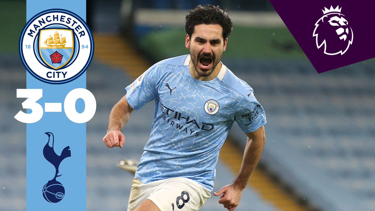 #OnThisDay: #ManCity 3-0 Tottenham [2021] ⚽️ [23' P] Rodri ⚽️ [50', 66'] Ilkay Gündogan