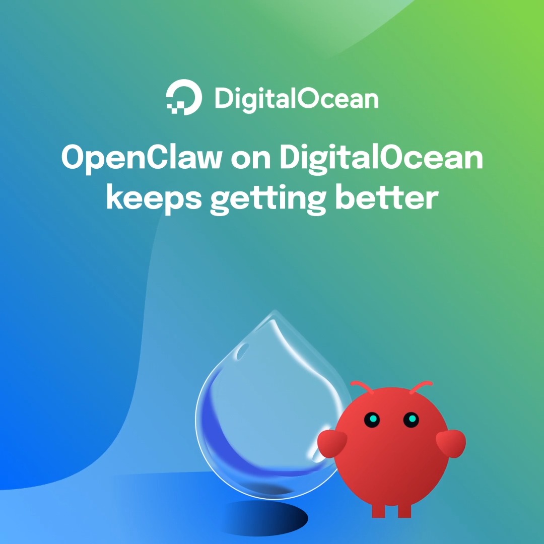 A big claw for a small price. 🦞💧☁️ We’ve streamlined @OpenClaw 1-Click deployments. Get a security-hardened, always-on AI environment for just $12/month on DigitalOcean.