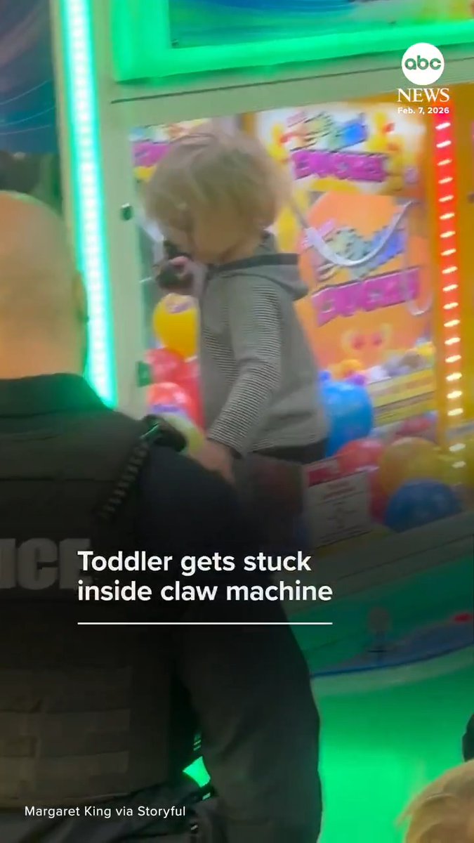 A toddler near St. Louis ended up inside a claw machine after slipping away from his parents for just a moment. An arcade technician later unlocked the game and safely got the boy out unharmed.