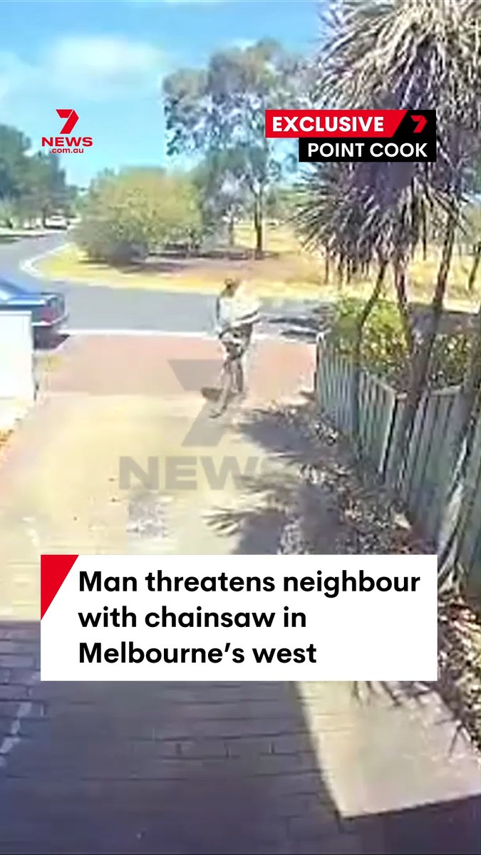 EXCLUSIVE: A neighbourhood dispute has taken a terrifying turn with a chainsaw used in an attack. Full story on 7news at 6pm. #chainsaw #police #CCTV #pointcook #melbourne