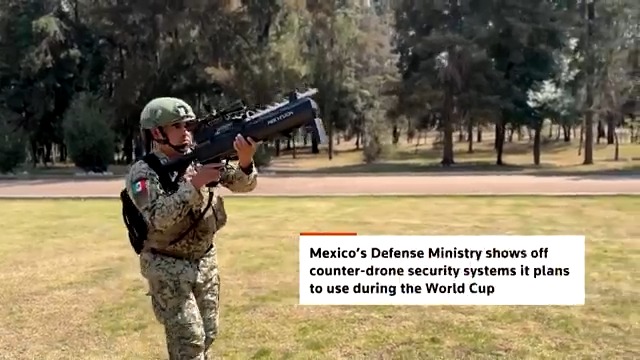 Mexico's Defense Ministry showcased the counter-drone security systems it plans to use to help safeguard stadiums and fan zones during the 2026 FIFA World Cup