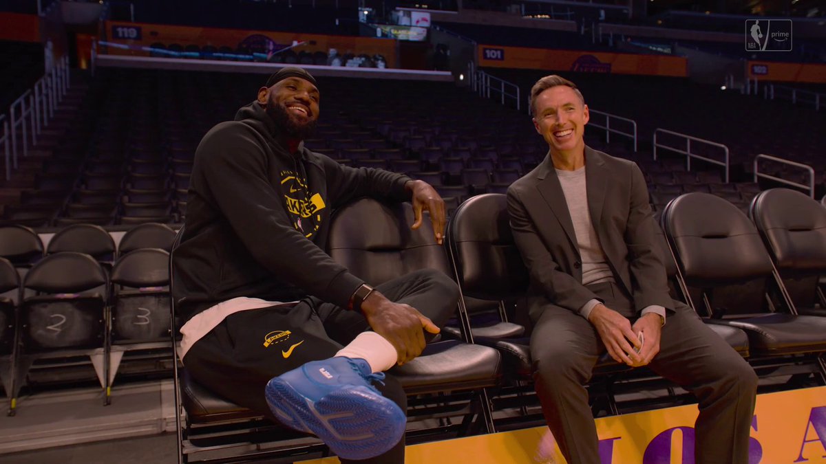 .Steve Nash: "So, another 5 years?" LeBron James: "Oh man, don't say that."