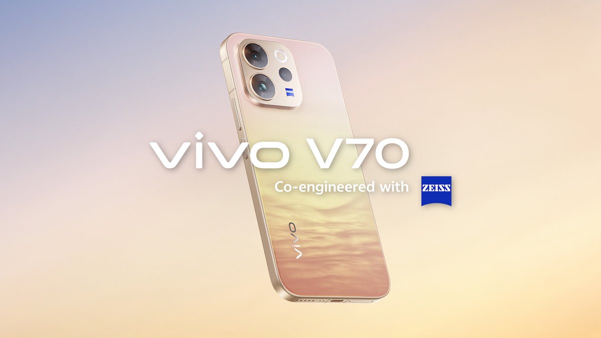 ดีไซน์ที่เปล่งประกาย มีเสน่ห์ในทุกมุมมองกับ vivo V70 สี Golden Hour ผสานความหรูหราด้วยขอบเครื่องอลูมิเนียมเกรดอากาศยานอย่างลงตัว พร้อมกล้องซูเปอร์เทเลโฟโต้ ZEISS 50MP เสกช็อตสวยขึ้นกล้อง ดั่งลูกรักพระเจ้า ✨