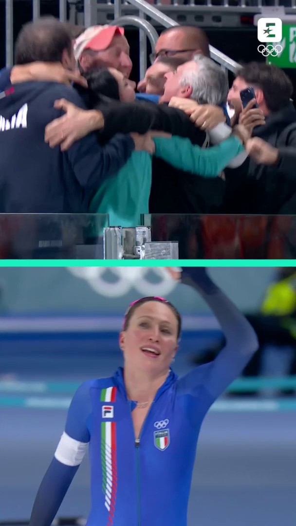 La tensione dell'ultimo giro. L'esplosione di felicità al risultato. Tutta l'emozione di papà Maurizio e della sorella Giulia all'oro di Francesca Lollobrigida