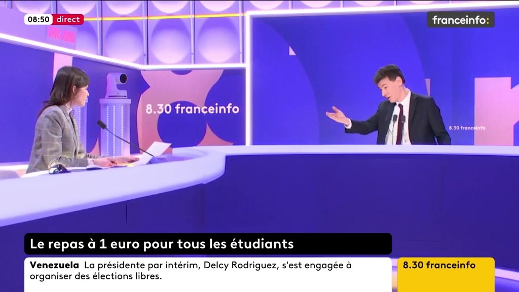 🔴 Repas à un euro pour tous les étudiants, quel coût ? ➡️"C'est le fruit d'un compromis qui a été poussée par le PS. [...] Cet effort pour aider les étudiants va malgré tout dans la bonne direction. Ce seront 80 millions d'euros à peu près en année pleine", dit Philippe Baptiste