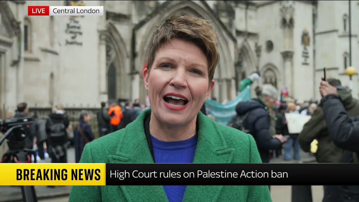 BREAKING: Palestine Action wins High Court challenge over group's ban as terrorist organisation. emma birchley reports from the scene. 📺 Sky 501, Virgin 602, Freeview 233 and YouTube