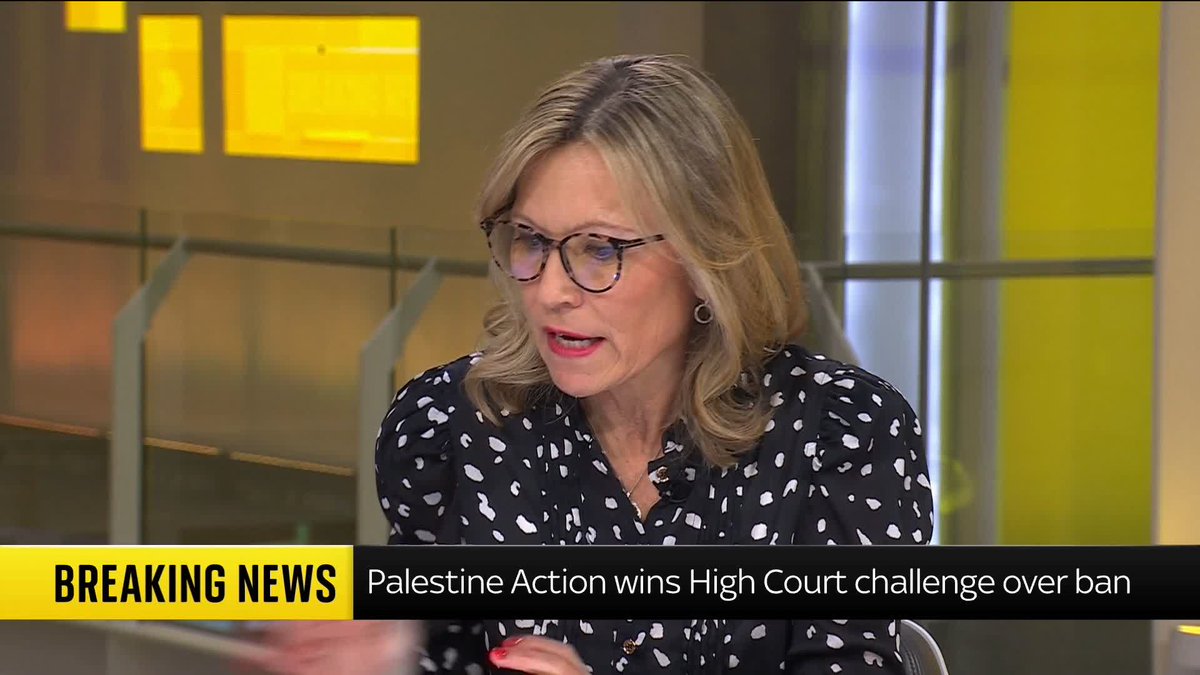 BREAKING: The home secretary says she is "disappointed" by a High Court ruling that Palestine Action's prescription as a terrorist organisation was unlawful on two grounds. Shabana Mahmood said she intended to fight the judgement in the Court of Appeal.