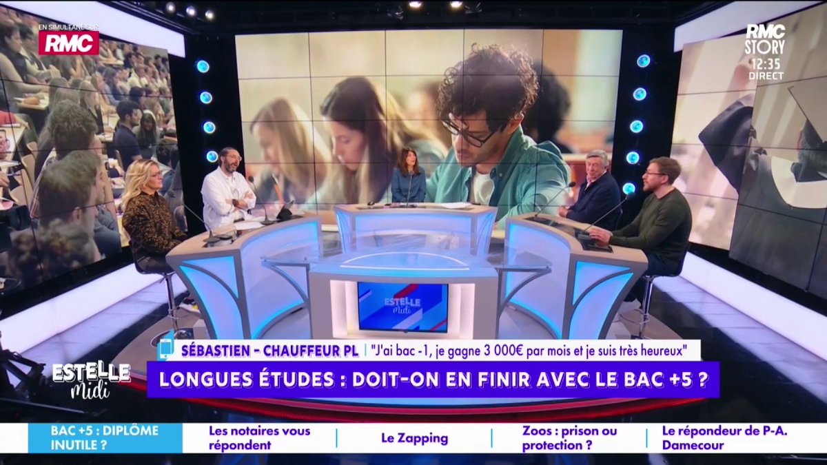 👨🎓Longues études 📞 Sébastien : "J'ai bac -1, je me suis arrêté en fin de 1ère ! J'ai passé le permis et maintenant je suis chauffeur poids lourd depuis 18 ans ! Je suis heureux, je gagne 3 000€ par mois ! Je pense avoir une bonne culture générale !" #EstelleMidi