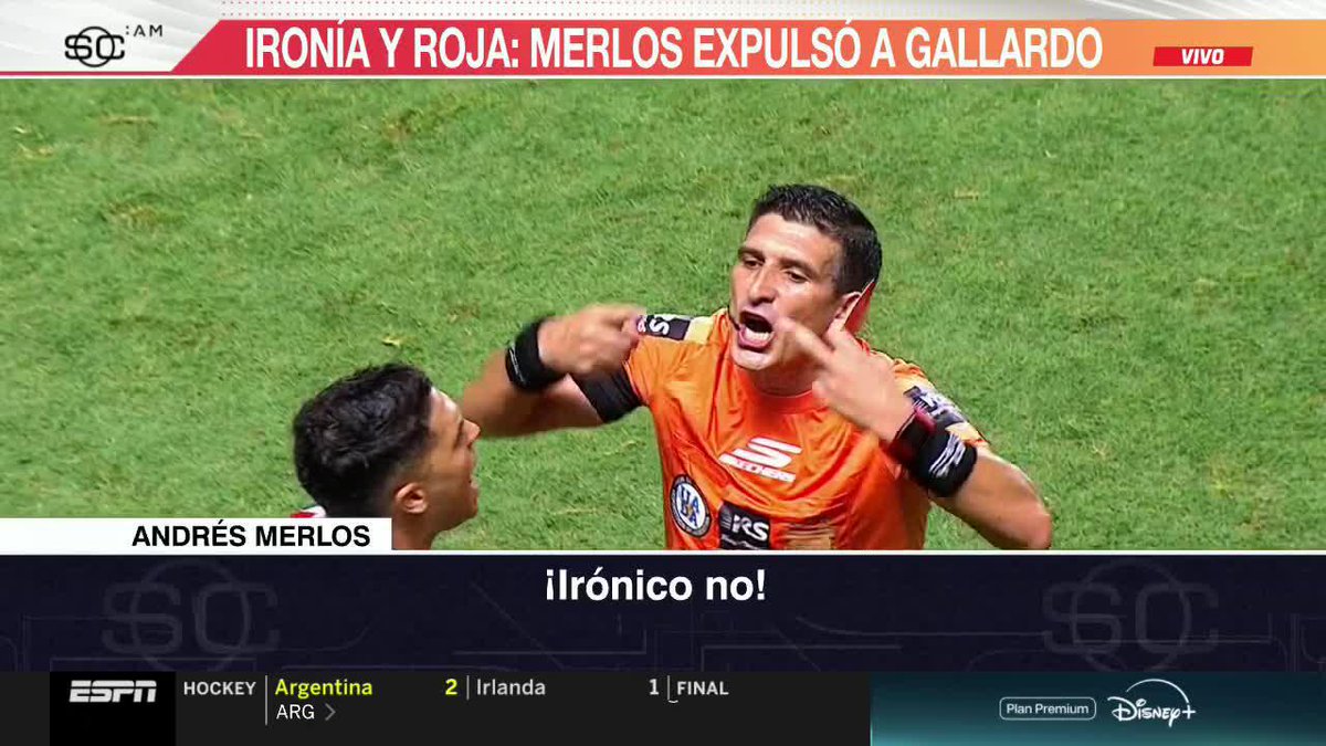 APLAUSOS Y EXPULSIÓN: así fue el cruce del Muñeco Gallardo con el árbitro Merlos, que terminó con roja al DT de River. 📺 #SportsCenterAM | #DisneyPlus Plan Premium