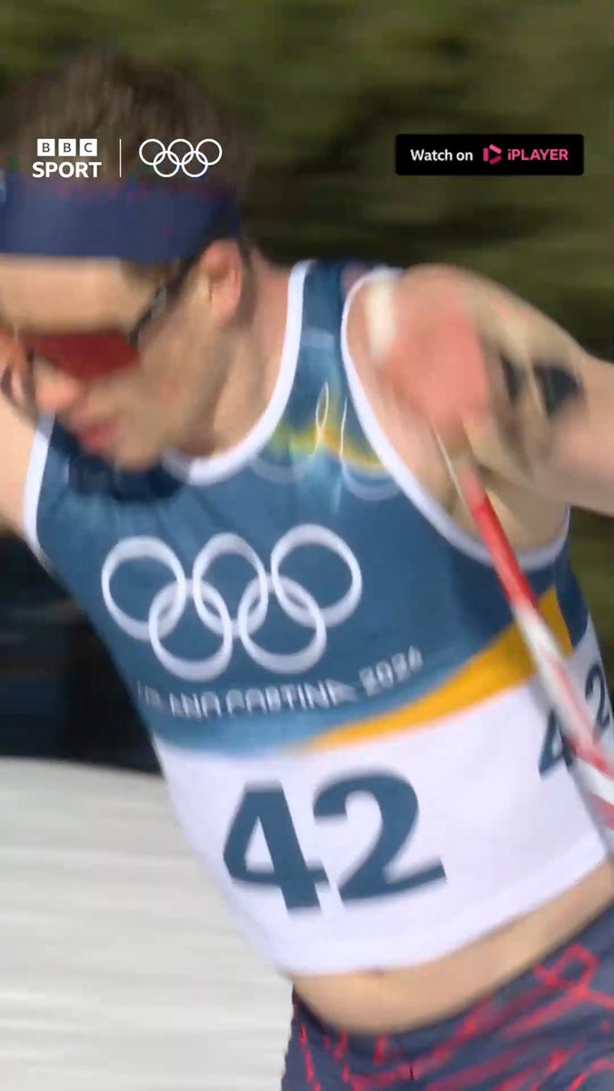 No sleeves, no problem 😎 GB's Andrew Musgrave was braving the 3°C conditions in Tesero, in the 10km cross country skiing ⛷️