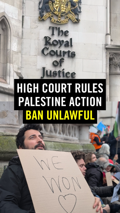 The High Court’s decision sends a clear message: the Government cannot simply reach for sweeping counter terrorism powers to suppress protest. We welcome this judgment as an essential check on overreach and a powerful reminder that fundamental rights still carry weight in UK law. We urge the Government to respect the ruling and NOT to appeal this decision. We will continue to expose attempts to erode our rights.