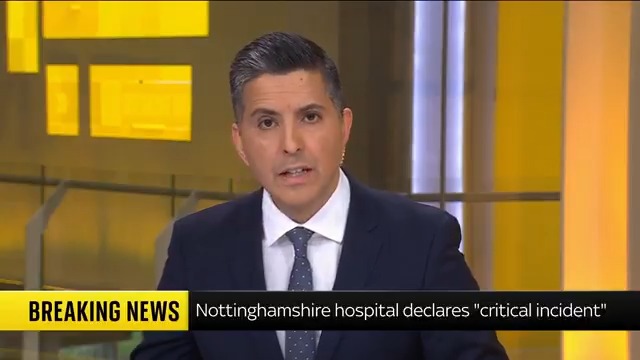 BREAKING: "Critical incident" declared at Nottingham University Hospital due to significant pressures across the hospitals 📺 Sky 501, Virgin 602, Freeview 233 and YouTube
