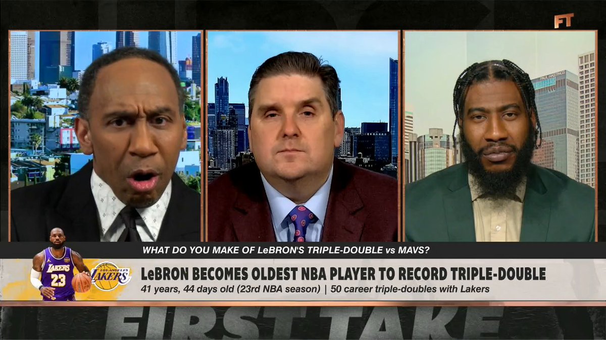 "Just maximize what you got and enjoy a good night of basketball. It's okay to do that, and that's what LeBron delivered last night." Stephen A Smith shares his thoughts on LeBron James becoming the oldest NBA player to record a triple-double ✍️