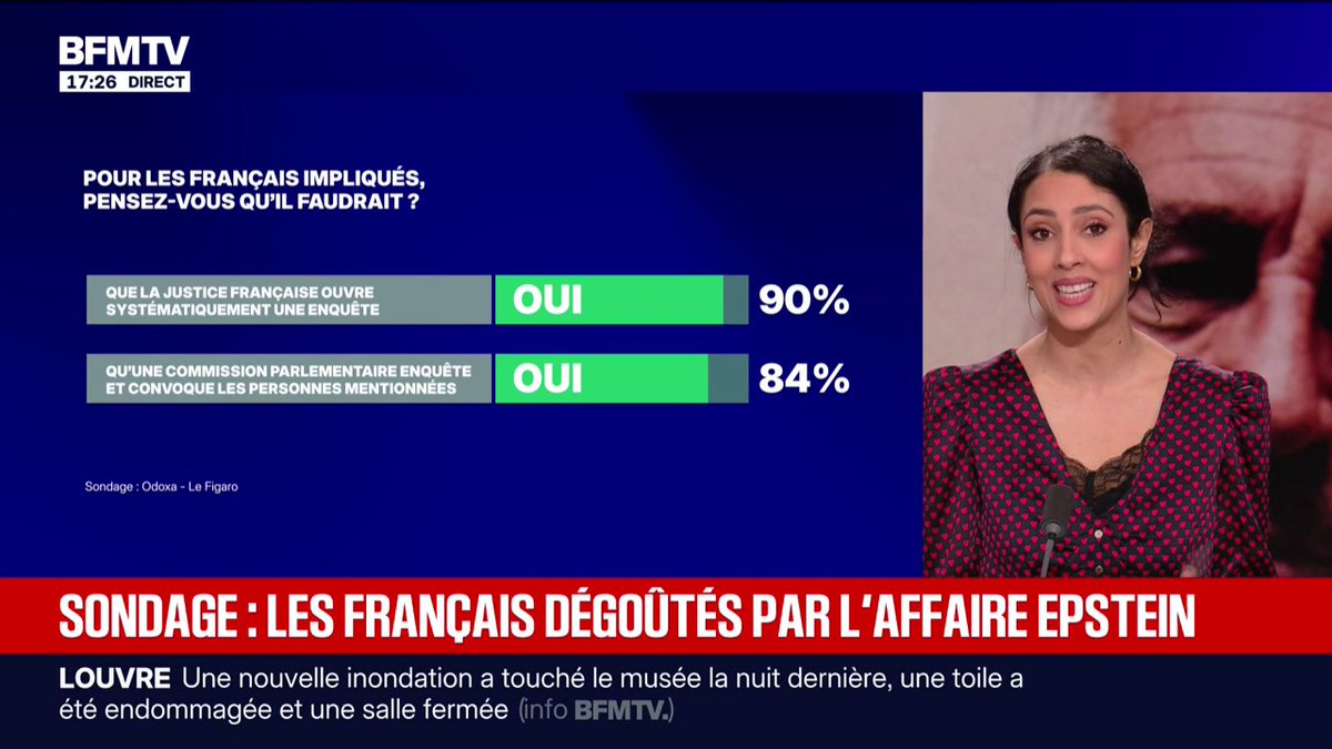 90% des Français souhaitent que la justice française ouvre une enquête sur l'affaire Epstein selon un sondage