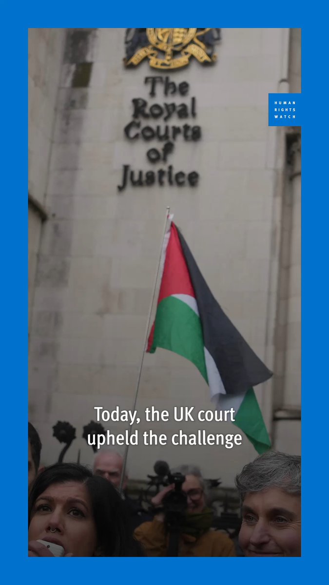 Today, the UK High Court upheld the challenge to the banning of Palestine Action under UK terrorism laws. This important judgment provides a shot in the arm for democracy and rights in the UK. HRW's Yasmine Ahmed explains ⤵️