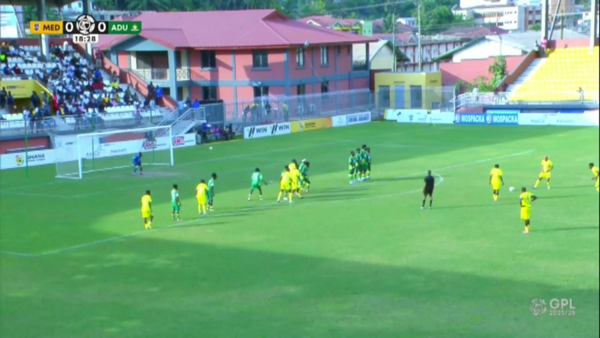 ⚽ 🔥WHAT A GOAL! Salim Adams with his trademark bullet freekick to put Medeama in front. #GPL #GPLMW22