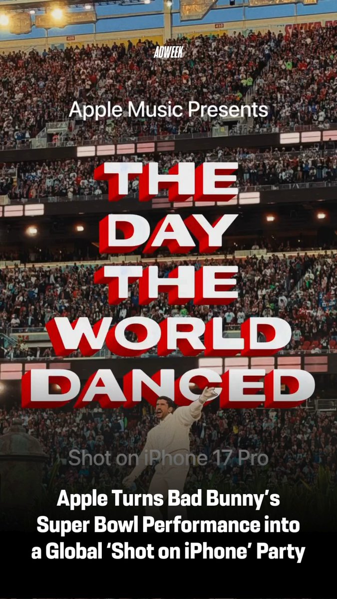🇵🇷🇺🇸🏈✨ | Apple Music publicó un emotivo video de agradecimiento a Bad Bunny tras su show de medio tiempo en el Super Bowl. El video se titula “Thank You, Bad Bunny”.