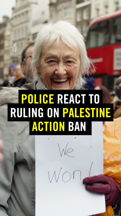 The High Court has ruled the proscription of Palestine Action was unlawful. Today, human rights won. Today, we all won. The Court was clear: the Home Secretary can’t reach for the nuclear option simply because it makes policing easier. The government must recognise the huge damage the proscription has caused to protest rights in the UK, respect today’s decision, and accept the proscription was wrong. Read Amnesty International UK’s analysis on today’s ruling ➡️