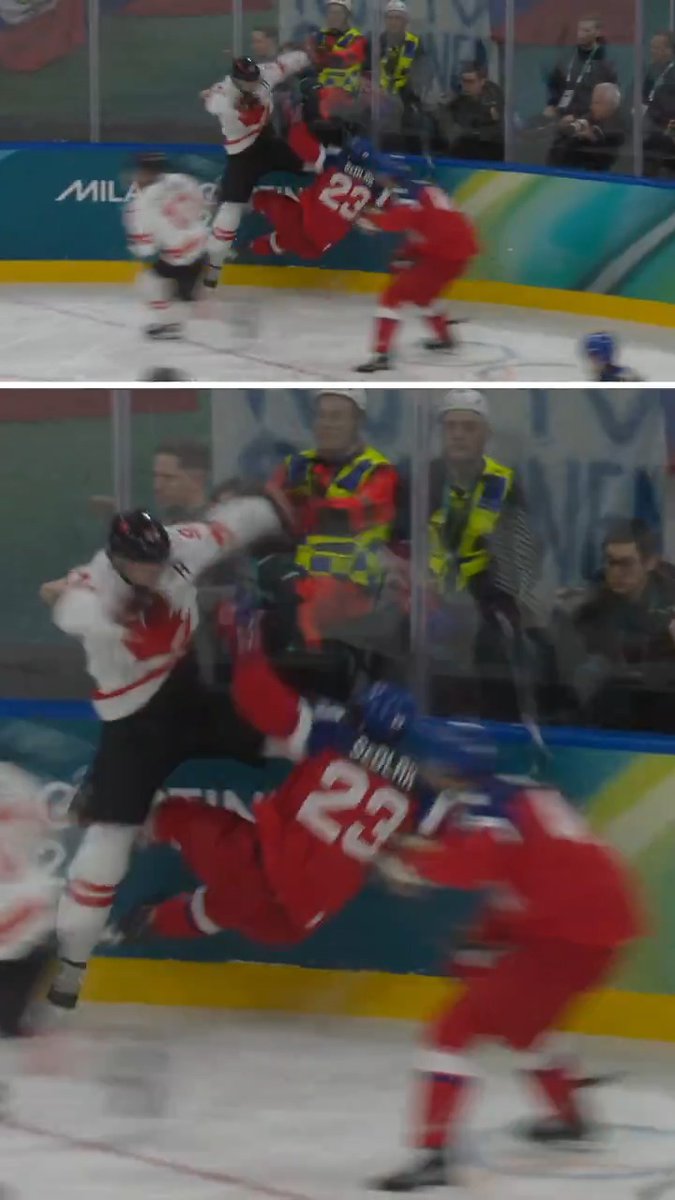 Still not over this MASSIVE McDavid hit to open Thursday's game against Czechia 🏒👀