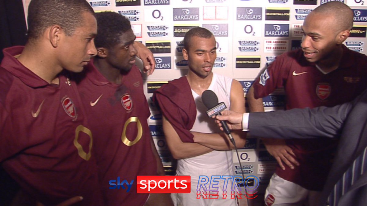 Post-match interview from Arsenal's final game at Highbury where the interviewer asks Ashley Cole, Kolo Touré and Gilberto Silva what they would do to try keep Thierry Henry at Arsenal (2006).
