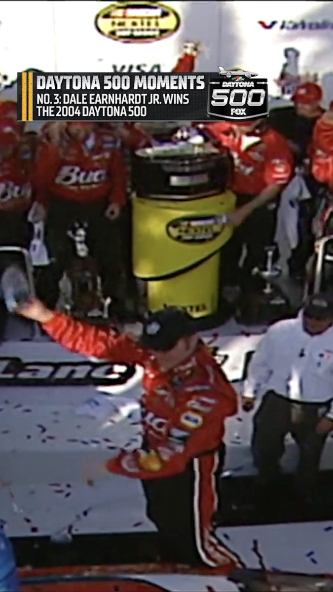 Memorable Moments of the Daytona 500 (according to Bob Pockrass). #3: "Dale Earnhardt Jr. captures his first Daytona 500 victory in 2004, leading the final 20 laps and holding off Tony Stewart."