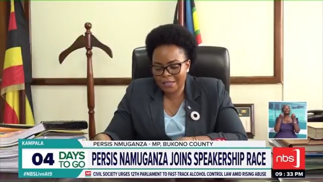 The State Minister for Lands, Persis Namuganza, has thrown her hat into the ring for the Speakership of Uganda's 12th Parliament. Yiga Julius Bakabaage #NBSLiveAt9 #NBSUpdates